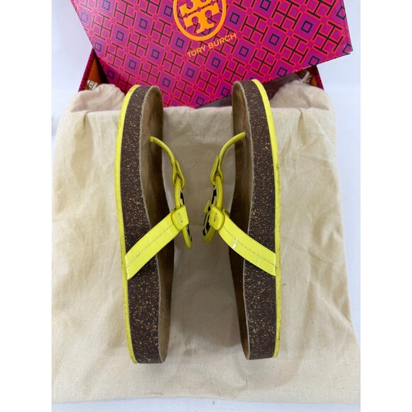 Tory Burch Miller Cloud Soft Patent Leather/Cork Blazing Yellow Size 7.5 - Picture 5 of 9